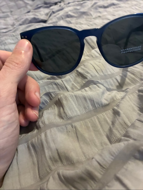 Celine Accessories - Celine Navy Blue Round Sunglasses with Gold Logo